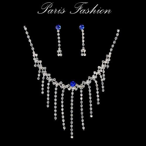 PARURE EN STRASS Bleu