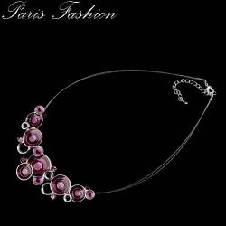 COLLIER EN EMAIL STRASS DE VERRE violet