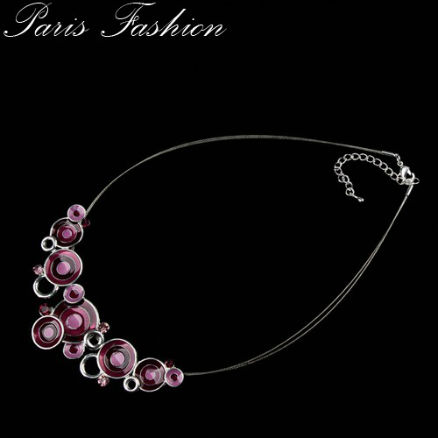 COLLIER EN EMAIL STRASS DE VERRE violet