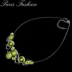 COLLIER EN EMAIL STRASS DE VERRE Vert