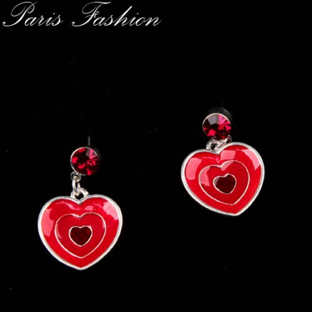 COLLIER EN EMAIL STRASS DE VERRE rouge