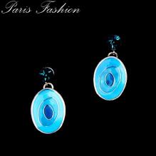BOUCLES D'OREILLES EN EMAIL BLEU