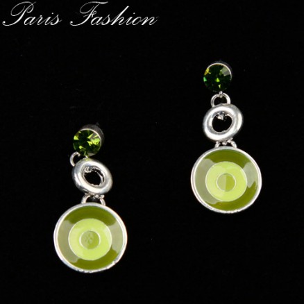 BOUCLES D'OREILLES EN EMAIL vertes