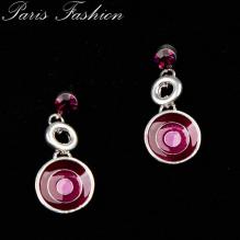 BOUCLES D'OREILLES EN EN EMAIL RONDES violettes